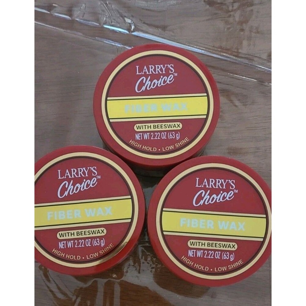 Lot Of 3 Larry's Choice Fiber Wax w/Beeswax High Hold Low Shine 2.22 oz Each